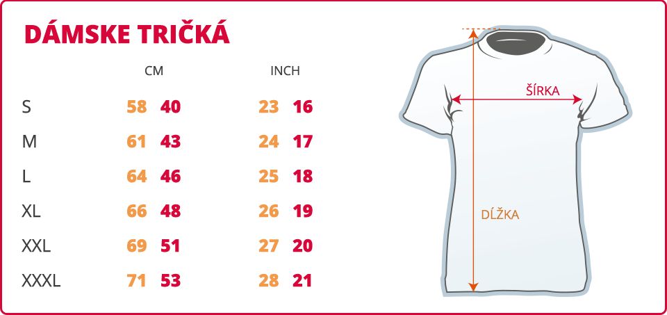damske led tricka velkost